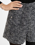 Archer Shorts in Grey Sparkle Tweed, close-up detail | Eleanor Leftwich