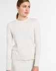 Crewneck with Slit in Domino Multi, front view | Eleanor Leftwich