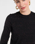 Crewneck with Slit in Onyx Multi, close-up detail | Eleanor Leftwich