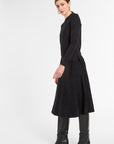 Crewneck with Slit in Onyx Multi, side view | Eleanor Leftwich