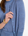 Cropped Cardigan in Delft Multi, close-up detail | Eleanor Leftwich
