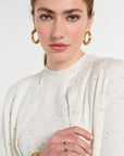 Cropped Cardigan in Domino Multi, close-up detail | Eleanor Leftwich