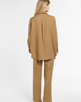Eleanor Shirt in Cognac Virgin Wool, back view | Eleanor Leftwich