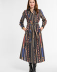 Jackie Shirt Dress in Chain Print, front view | Eleanor Leftwich