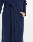 Baby Cashmere Long Cardigan in Navy, close-up detail | Eleanor Leftwich