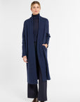 Baby Cashmere Long Cardigan in Navy, front view | Eleanor Leftwich