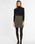 Meg Mini Skirt in Black & Gold, front view | Eleanor Leftwich