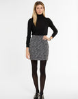 Meg Mini Skirt in Grey Sparkle Tweed, front view | Eleanor Leftwich
