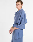 Wrap in Delft Multi, side view | Eleanor Leftwich