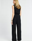 Woman wearing a black pants on a white background