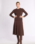 Ribbed Cashmere Flared Skirt