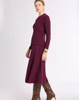 Ribbed Cashmere Flared Skirt