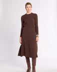 Ribbed Cashmere Flared Skirt