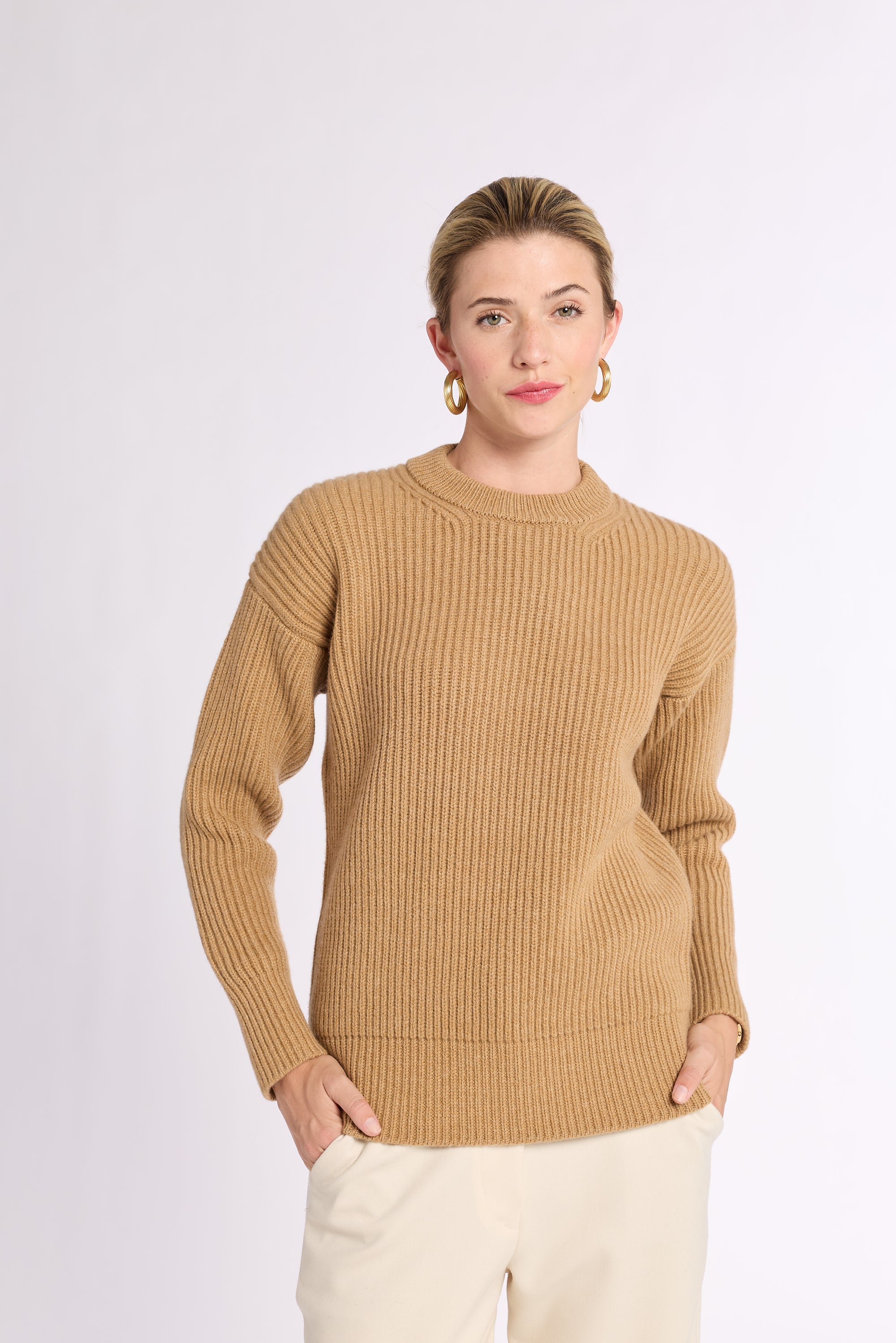 Ribbed Cashmere Crew