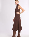 Ribbed Cashmere Flared Skirt