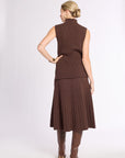 Ribbed Cashmere Flared Skirt