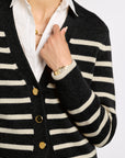 Striped Classic Cashmere Cardigan