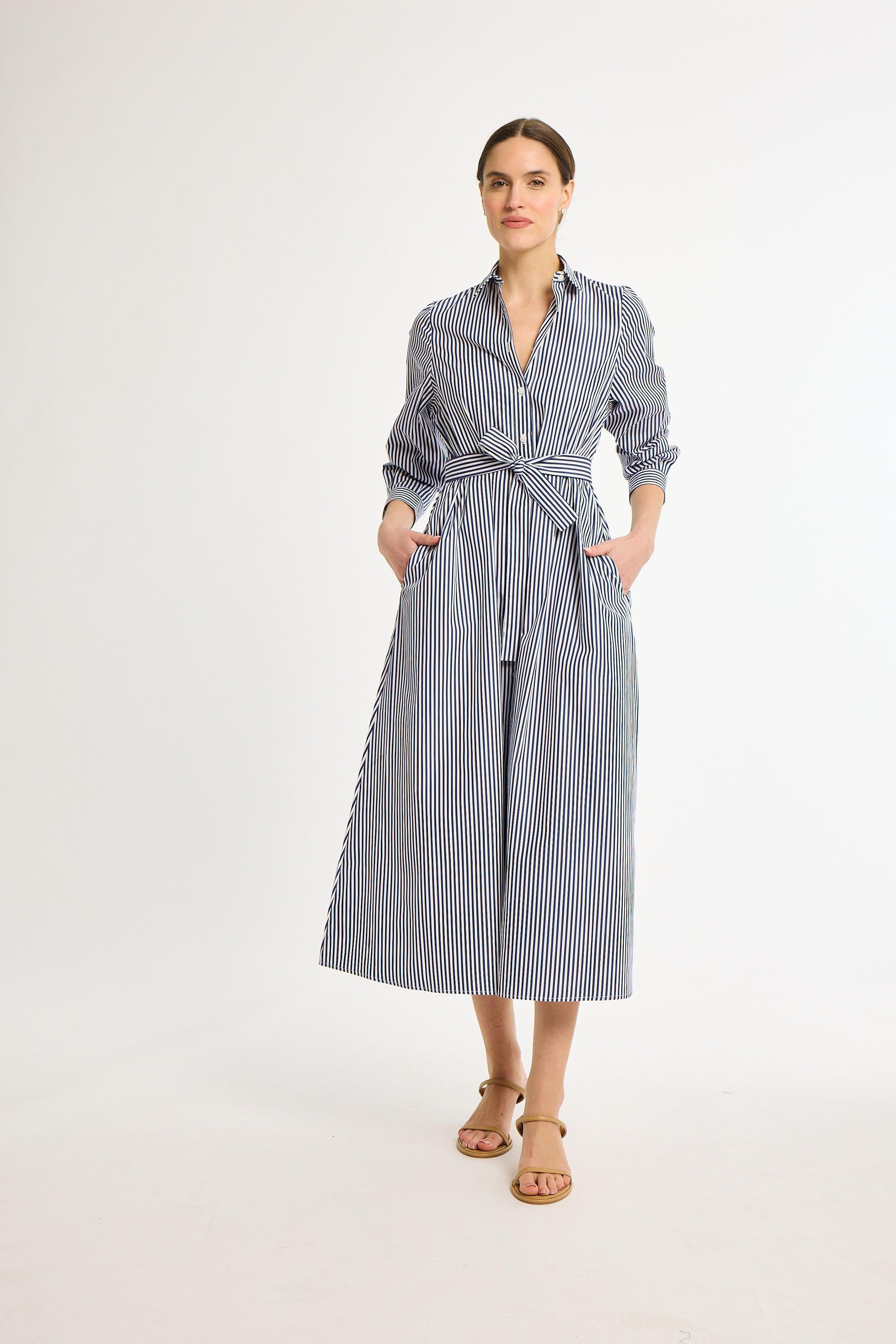 Eleanor Shirt Dress Navy Stripe / 2XL Eleanor Shirt Dress Navy Stripe / 2XL