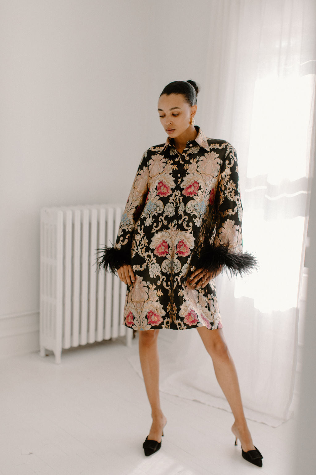 Cheeky Vintage x Eleanor Leftwich Short Feathered Dress