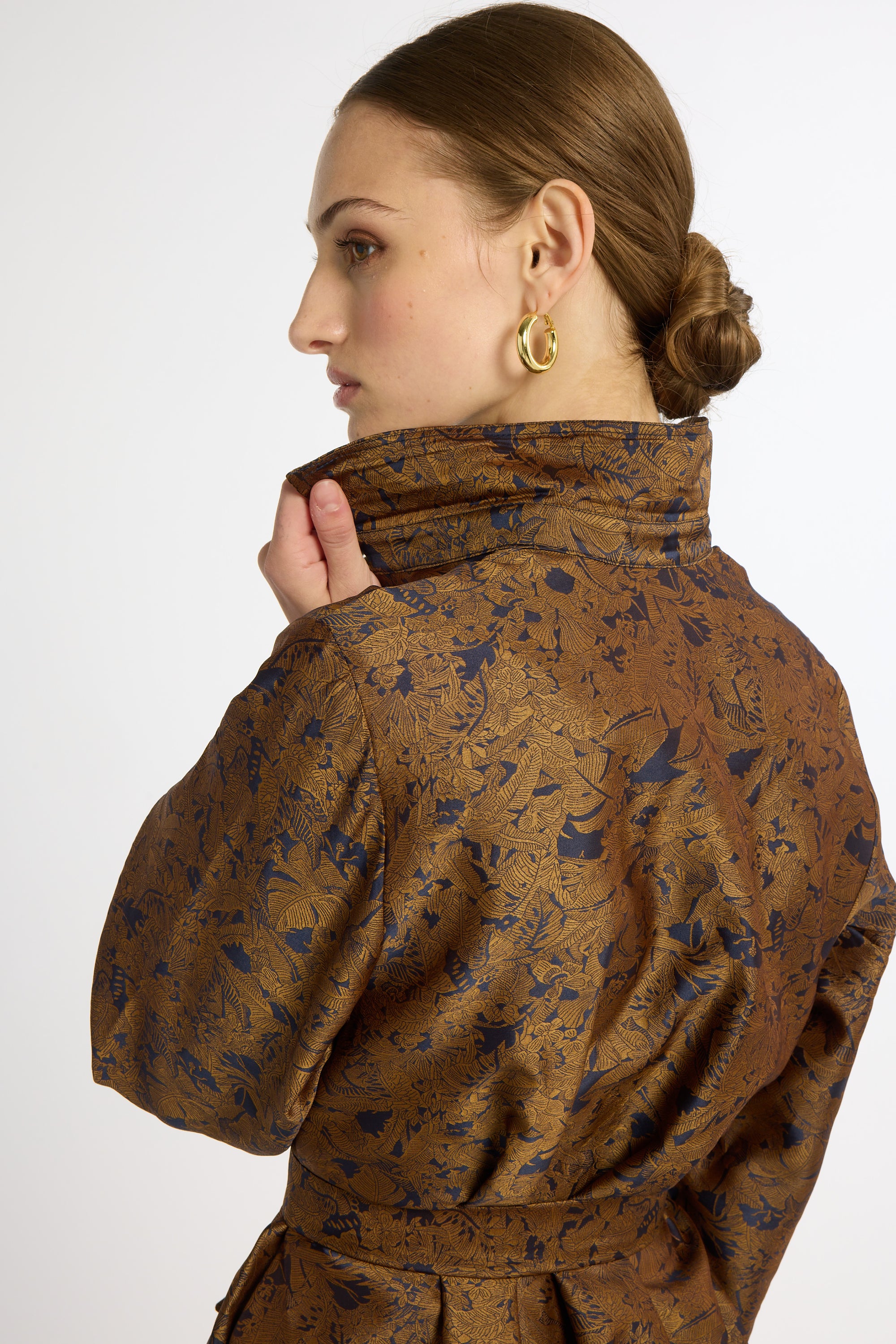 Limited Edition Eleanor Shirt Dress Navy & Copper Floral