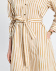 Close up of striped dress details