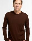 Men's All Season Crewneck in Chocolate, front view