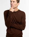 Men's All Season Crewneck in Chocolate, additional product view