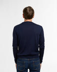 Men's All Season Crewneck in Navy, back view