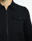 Men’s Shacket in Black, close-up detail