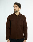 Men’s Shacket in Chocolate, front view
