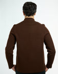 Men’s Shacket in Chocolate, back view