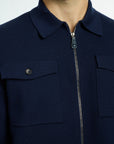 Men’s Shacket in Navy, close-up detail