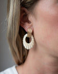 Eleanor Leftwich x Filigree Earrings Onyx & Carved Bone in 14k
