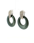 Eleanor Leftwich x Filigree Earrings Hematite & Nephrite Jade in 14k