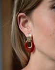 Eleanor Leftwich x Filigree Earrings Reconstituted Turquoise & Carnelian in 14k