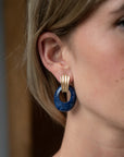 Eleanor Leftwich x Filigree Earrings Sodalite & Carnelian in 14k