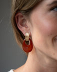 Eleanor Leftwich x Filigree Earrings Reconstituted Turquoise & Carnelian in 14k