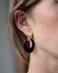 Eleanor Leftwich x Filigree Earrings Onyx & Spiny Oyster Shell in 14k