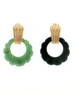 Eleanor Leftwich x Filigree Earrings Carved Jade & Green Aventurine in 14k