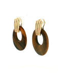 Eleanor Leftwich x Filigree Earrings Onyx & Tiger's Eye in 14k