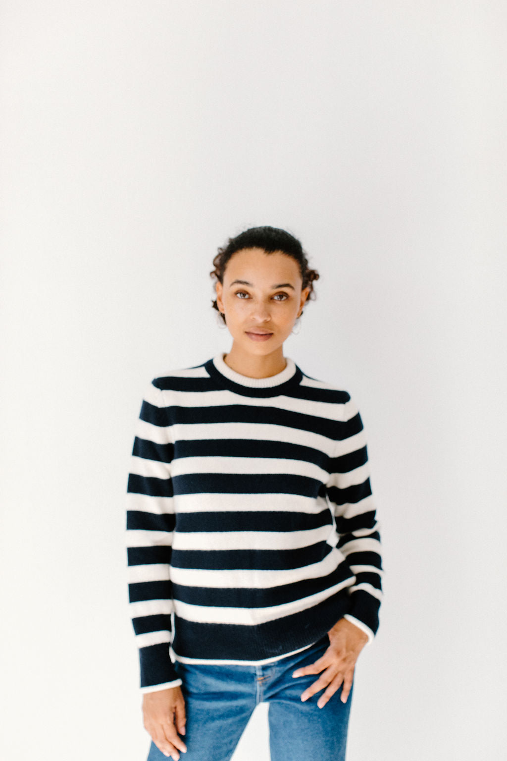 Classic Striped Cashmere Crew