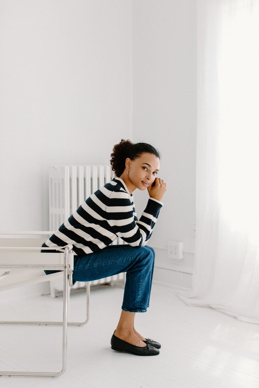 Classic Striped Cashmere Crew
