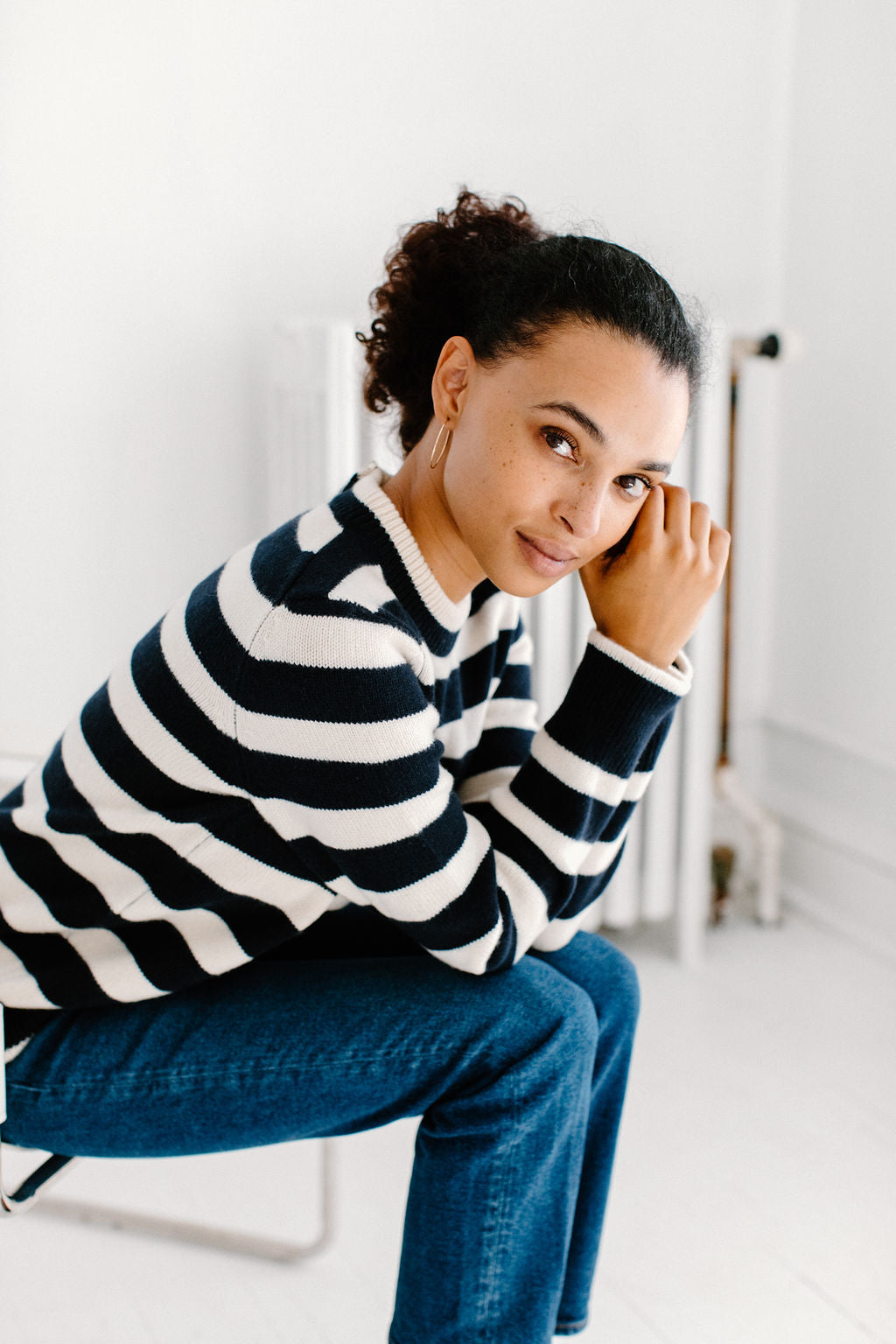 Classic Striped Cashmere Crew