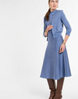 Cropped Cardigan in Delft Multi, side view | Eleanor Leftwich