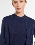 Cropped Cardigan in Midnight Multi, close-up detail | Eleanor Leftwich