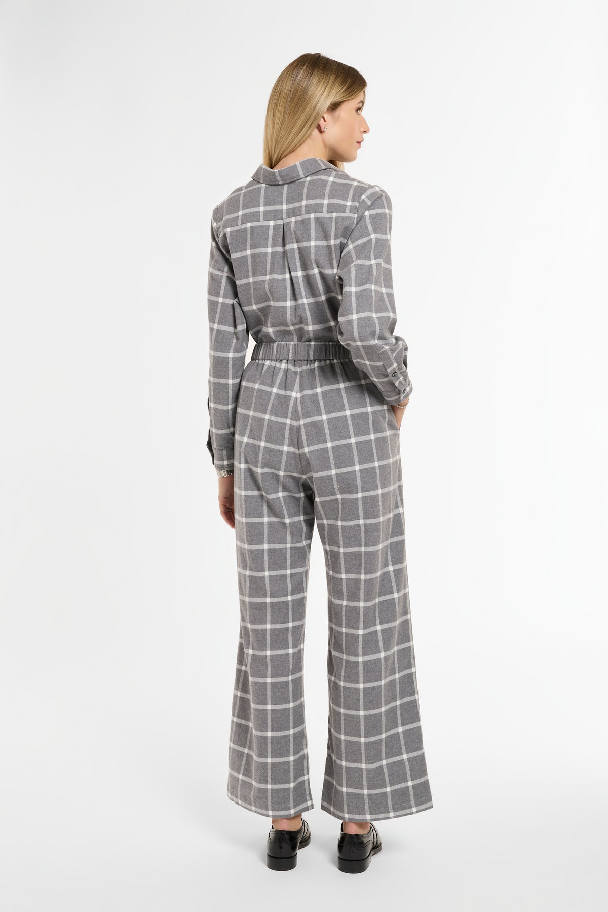 Diane Pants in Grey Flannel, back view | Eleanor Leftwich