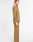 Eleanor Shirt in Cognac Virgin Wool, side view | Eleanor Leftwich