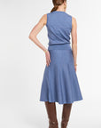 Flared Skirt in Delft Multi, back view | Eleanor Leftwich