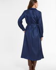 Jackie Shirt Dress in Navy Cashmere Silk, back view | Eleanor Leftwich