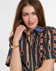Michele Dress in Chain Print, close-up detail | Eleanor Leftwich